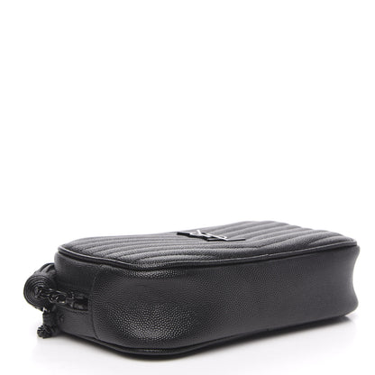 Saint Laurent Grain De Poudre Matelasse Monogram Mini Lou Camera Bag Black 4 of 11