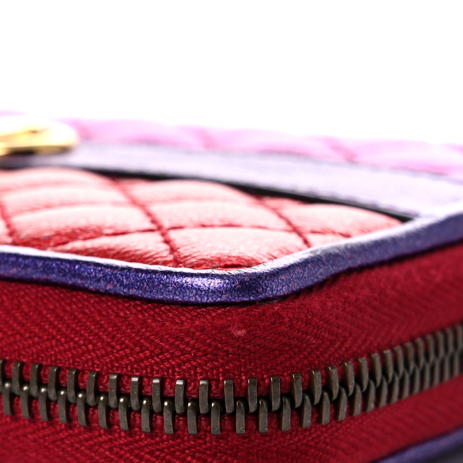 Gucci Laminated Nappa Trapuntata Zumi Zip Around Wallet Rosso Fuxia Bizantin 10 of 13