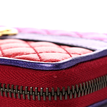 Gucci Laminated Nappa Trapuntata Zumi Zip Around Wallet Rosso Fuxia Bizantin 10 of 13