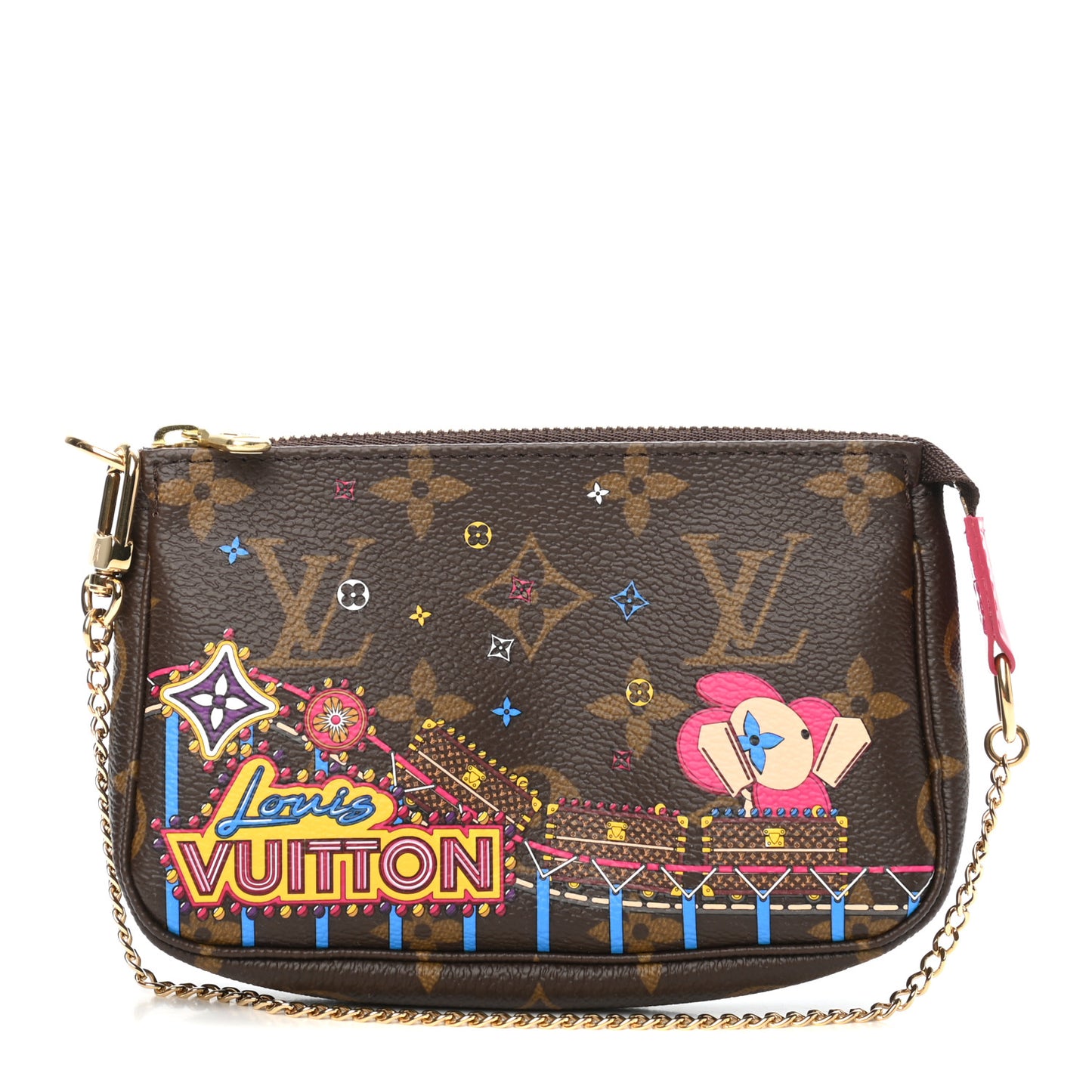 Monogram 2020 Christmas Animation Roller Coaster Mini Pochette Accessories Pivoine
