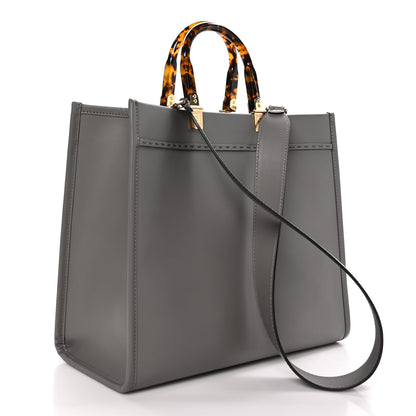 Fendi Vitello King Plexiglass Logo Embossed Medium Fendi Sunshine Shopper Tote Moon 3 of 9