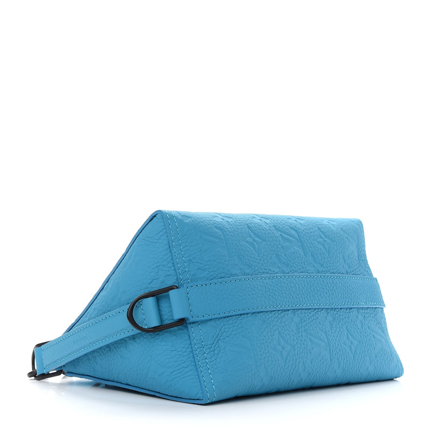 Taurillon Monogram Triangle Messenger Turquoise