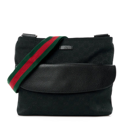 Gucci Monogram Signature Web Small Messenger Black 1 of 13