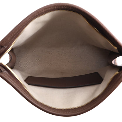 Gucci Monogram Jumbo GG Textured Dollar Calfskin Pouch Camel Ebony New Acero 5 of 10