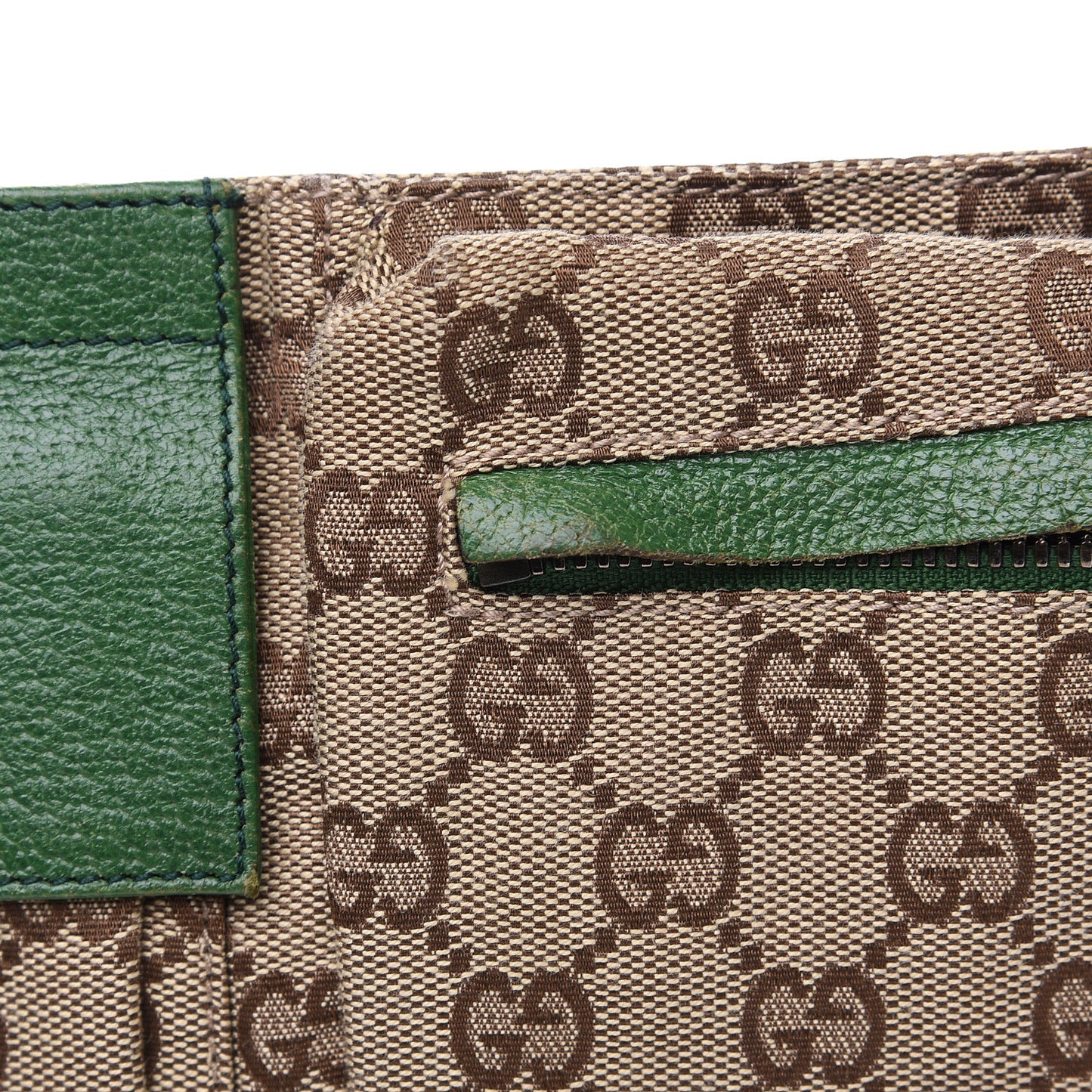 GG Monogram Web Double Pocket Belt Bag Green