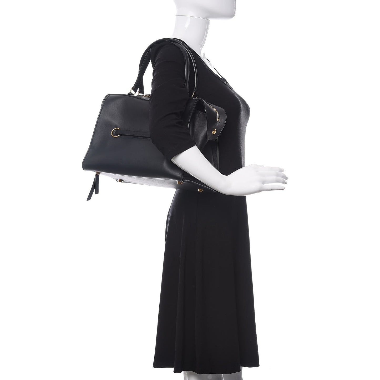 Smooth Calfskin Ring Bag Black