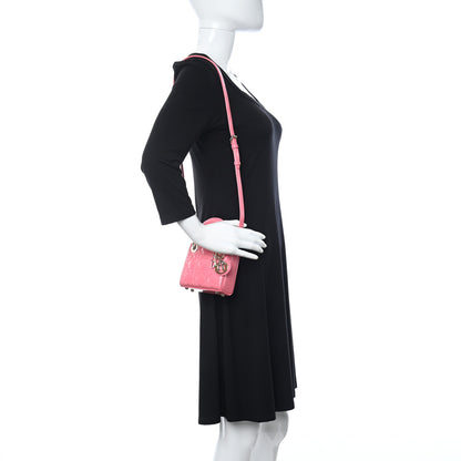 Christian Dior Patent Cannage Micro Lady Dior Peony Pink 2 of 9