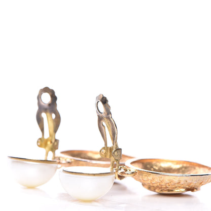 Chanel Pearl CC Drop Earrings Gold 4 of 6