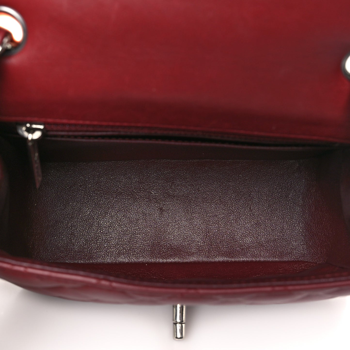 Lambskin Quilted Mini Square Flap Burgundy