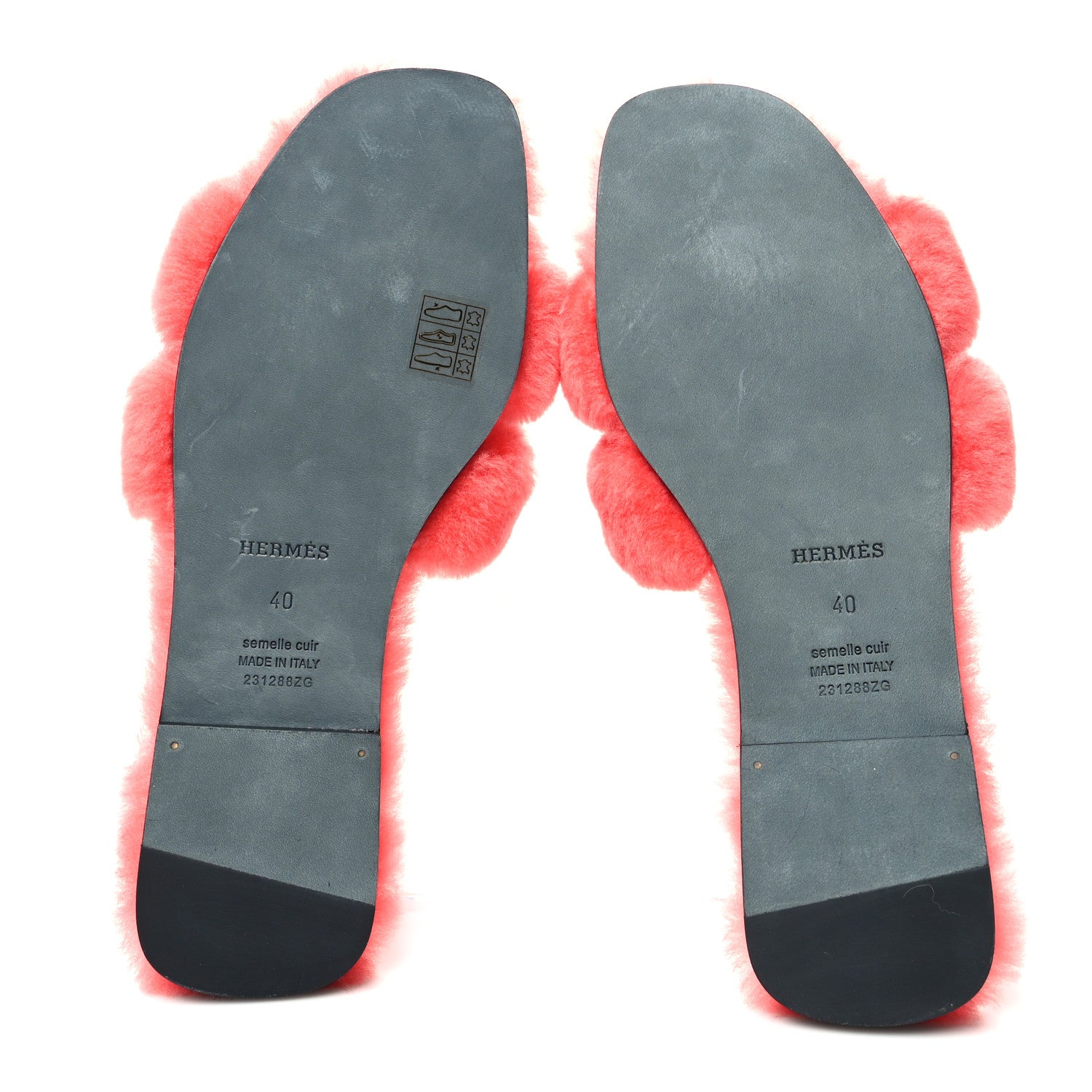 Hermes Woolskin Oran Sandals 40 Rose Du Desert 5 of 8