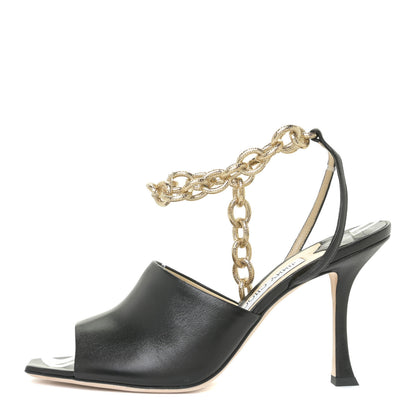 Jimmy Choo Sae 90 Sandals 41 Black Gold 1 of 12