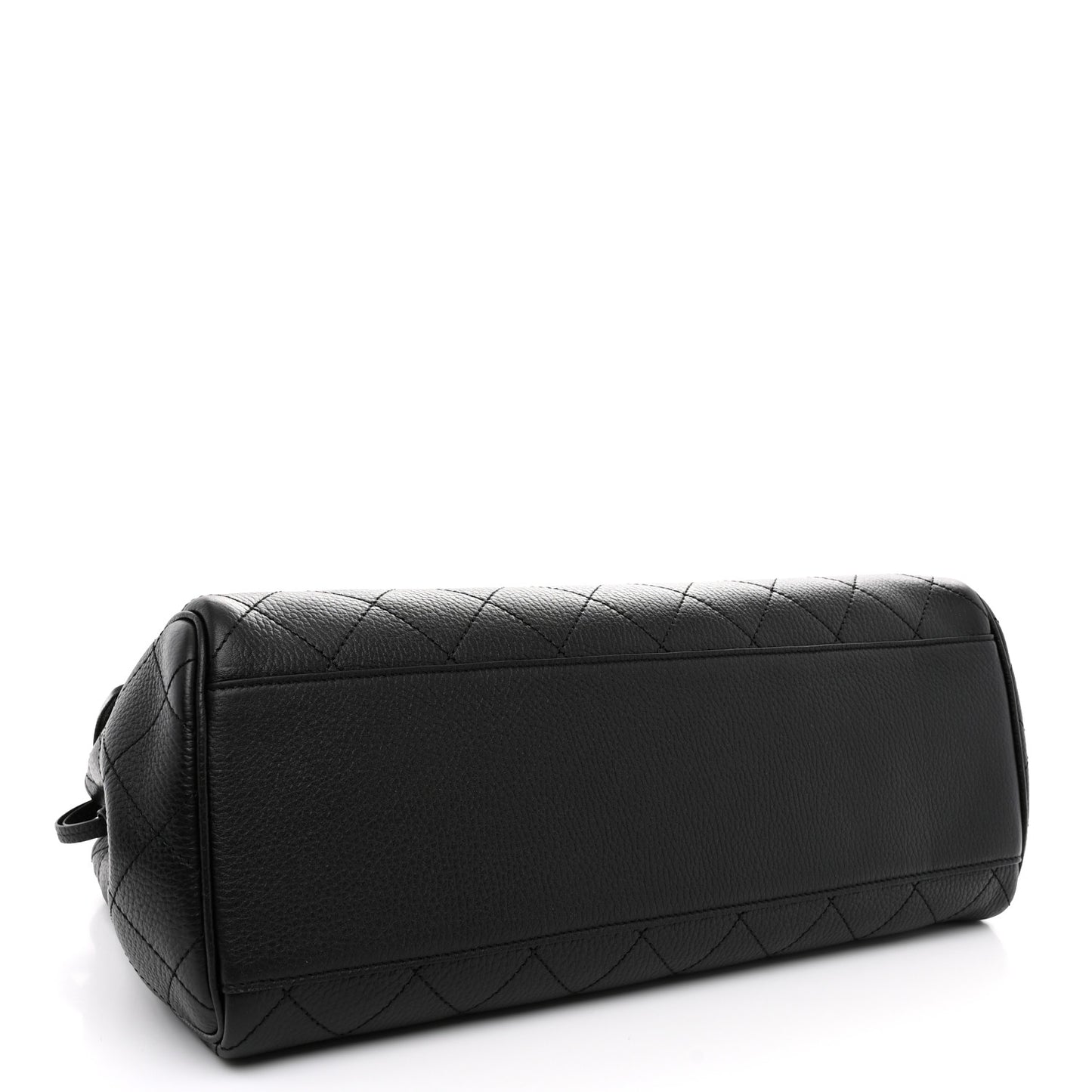 Grained Calfskin Stitched Urban Essentials Large Shopping Bag Black