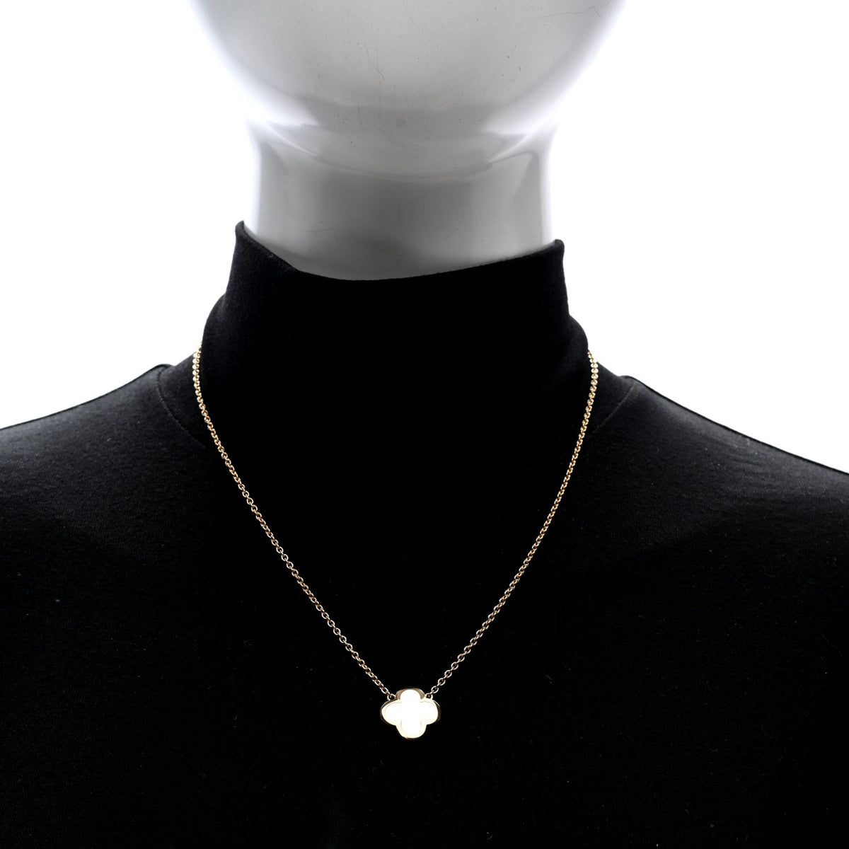 Van Cleef & Arpels 18K Yellow Gold Mother of Pearl Pure Alhambra Pendant Necklace 2 of 6