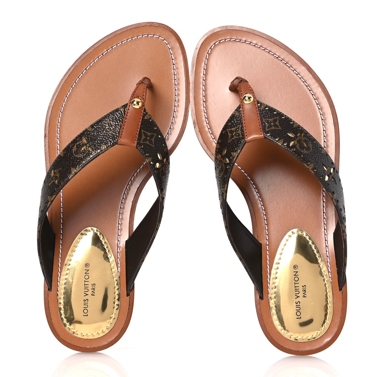 Louis Vuitton Monogram Sunny Flat Thong Sandals 36 Brown 2 of 13