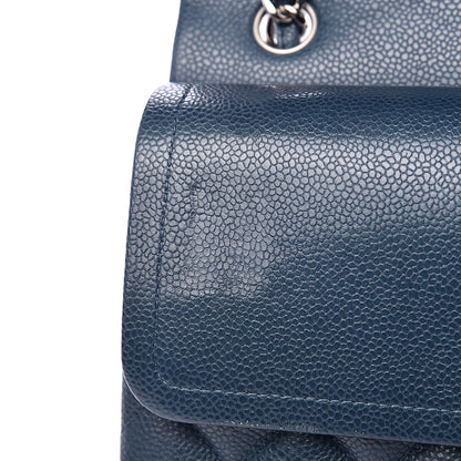 Chanel Caviar Quilted Jumbo Double Flap Dark Blue 13 of 16