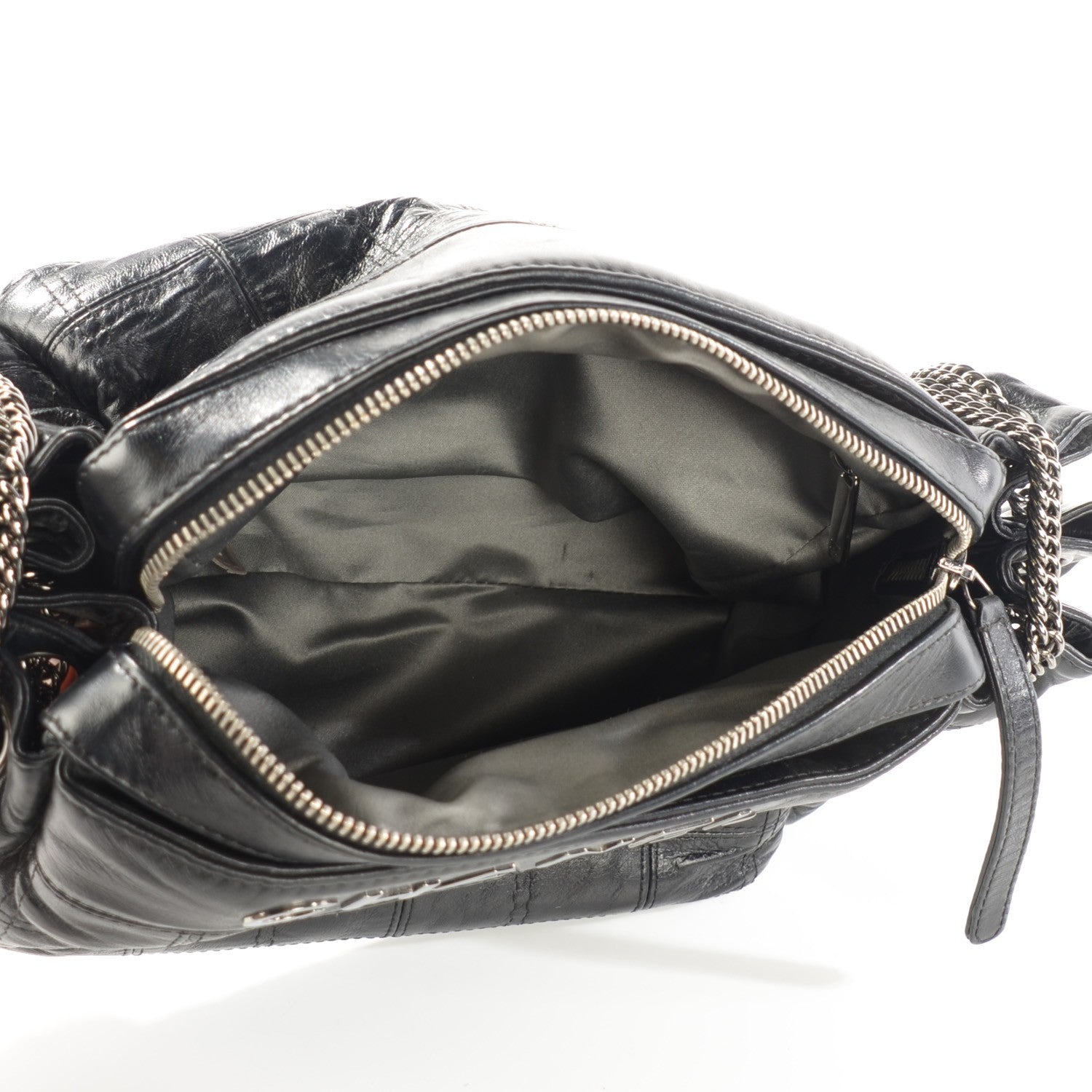 Chanel Lambskin Square Stitched Lax Accordion Hobo Black 7 of 7