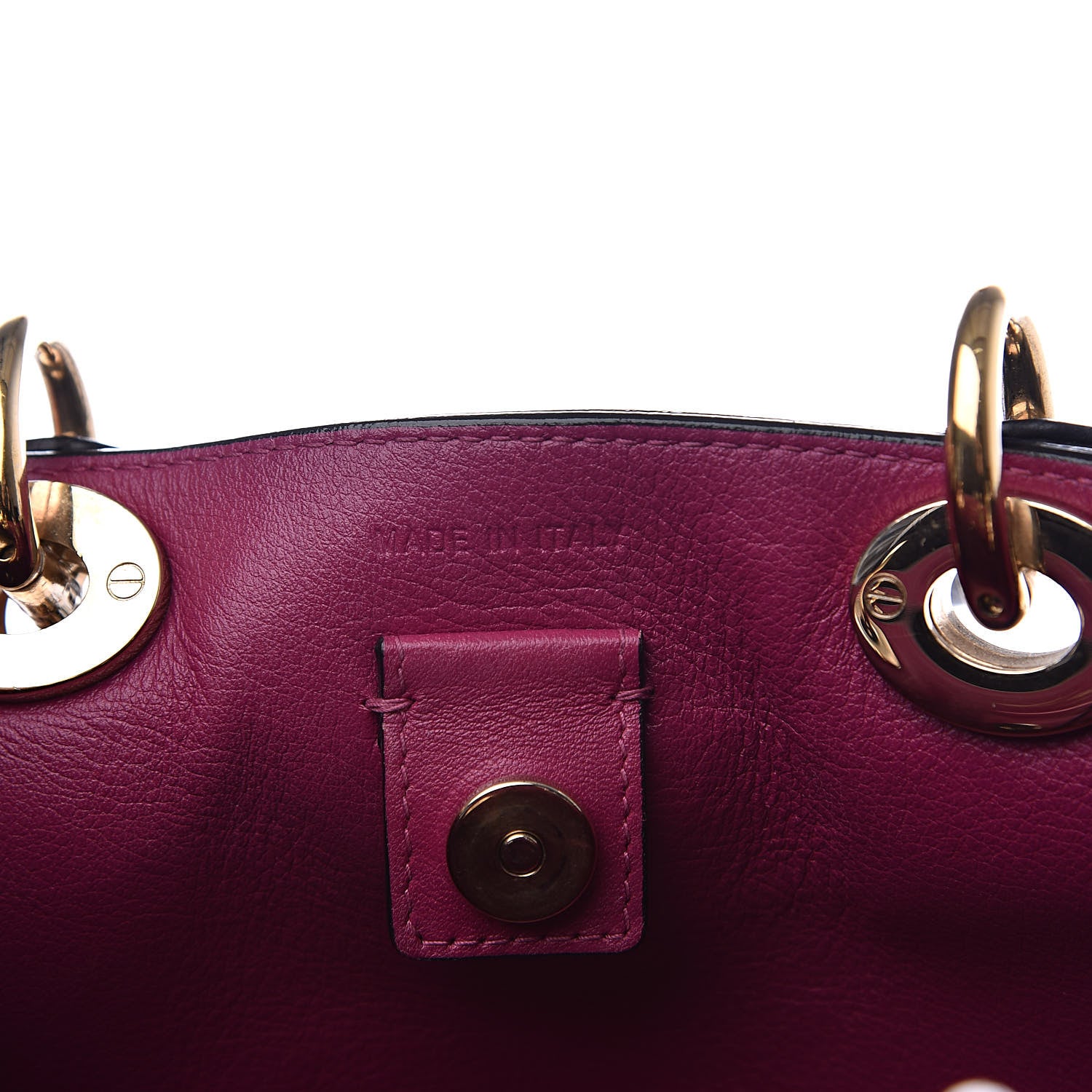 Christian Dior Bullcalf Mini Diorissimo Tote Black Rose Indien 7 of 9