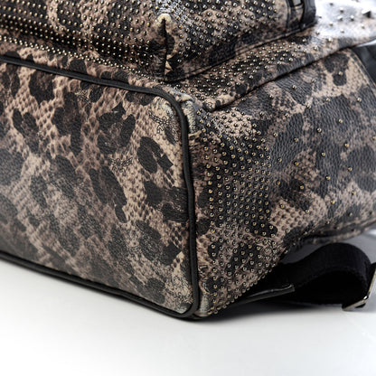 MCM Visetos Snakeskin Printed Studded Medium Stark Backpack Grey 5 of 8