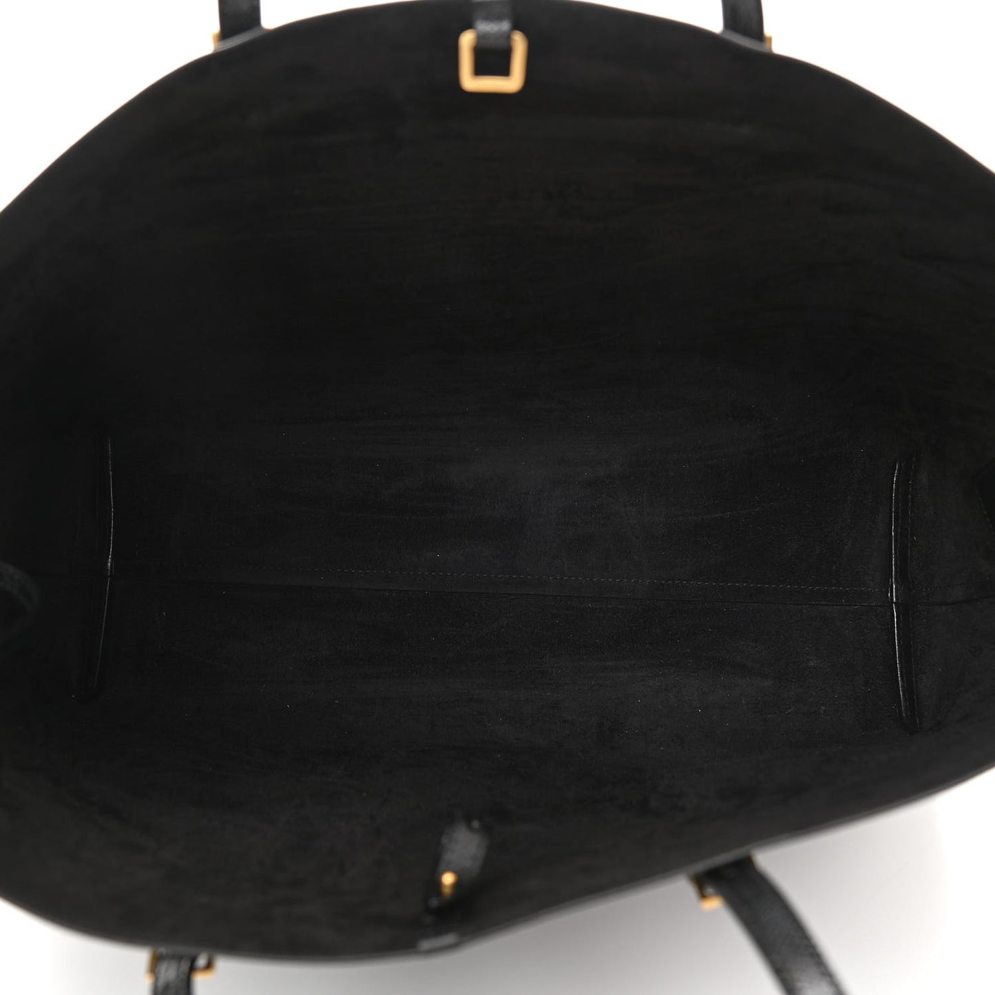 Grained Calfskin E/W Large Shopping Tote Black