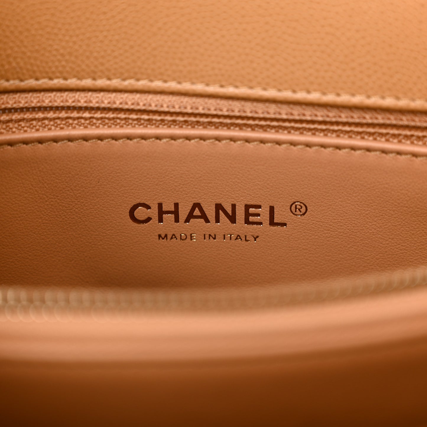 Caviar Quilted Small Coco Chain Handle Flap Brown