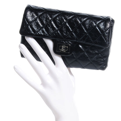 Chanel Glazed Calfskin 2.55 Reissue Flap Belt Bag Clutch Black 2 of 7