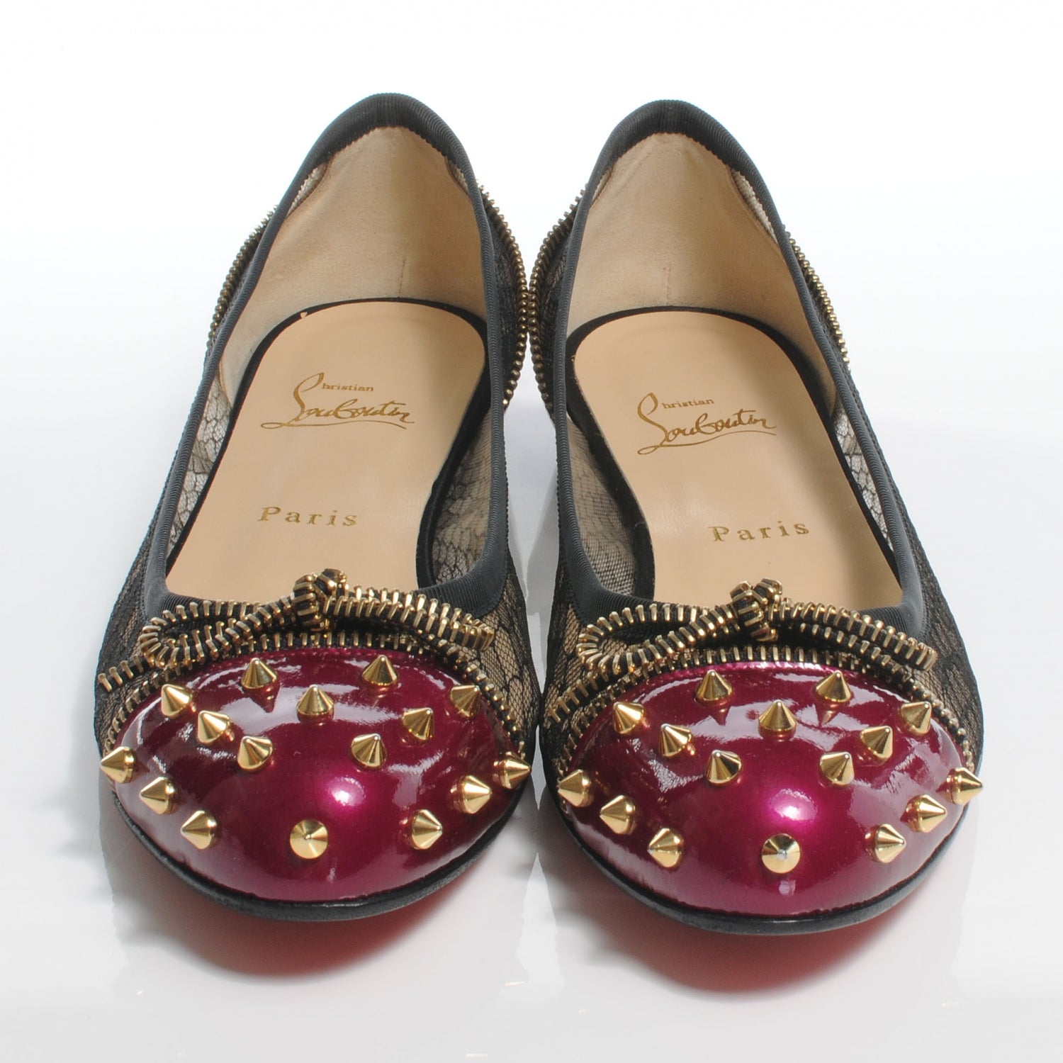 Christian Louboutin Patent Lace Candy Spikes Flats 39.5 2 of 7