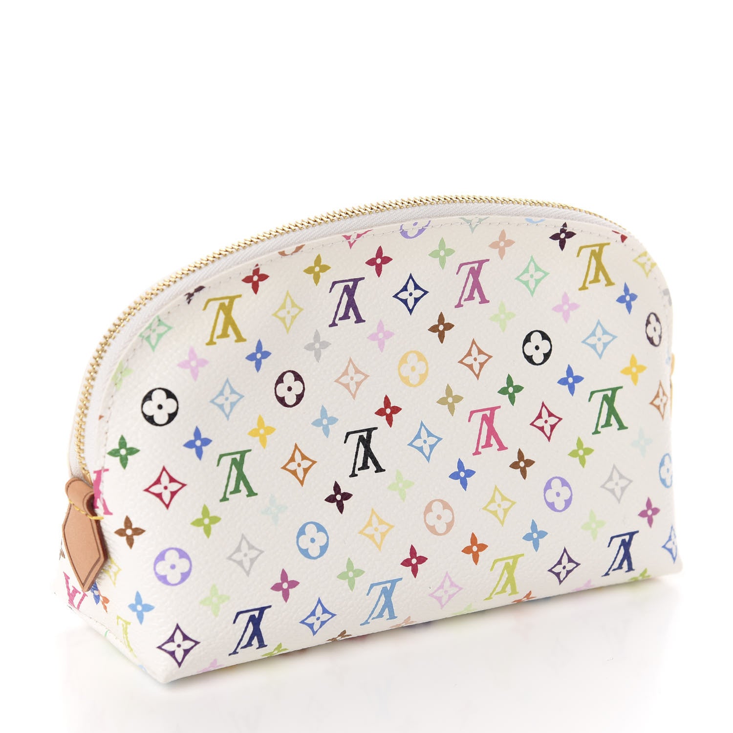 Louis Vuitton Monogram Multicolor Cosmetic Pouch White Litchi 3 of 8