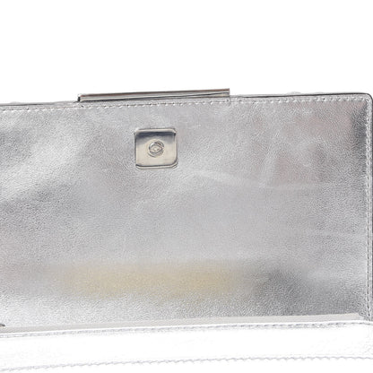 Fendi Vitello Catalan Mirror Flowerland Tube Wallet On Chain Argento 10 of 11