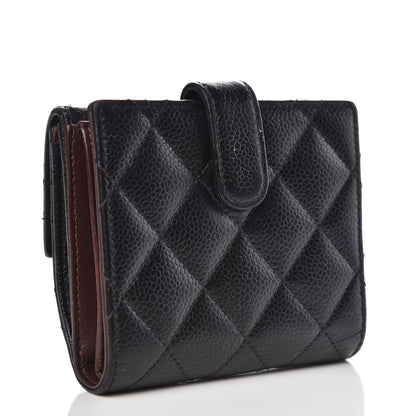 Chanel Caviar Quilted Compact French Flap Wallet Black 3 of 13