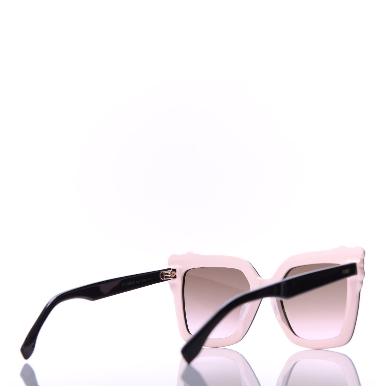 Fendi Studded Square Cat Eye Sunglasses FF 0260/S Black Pink 4 of 8