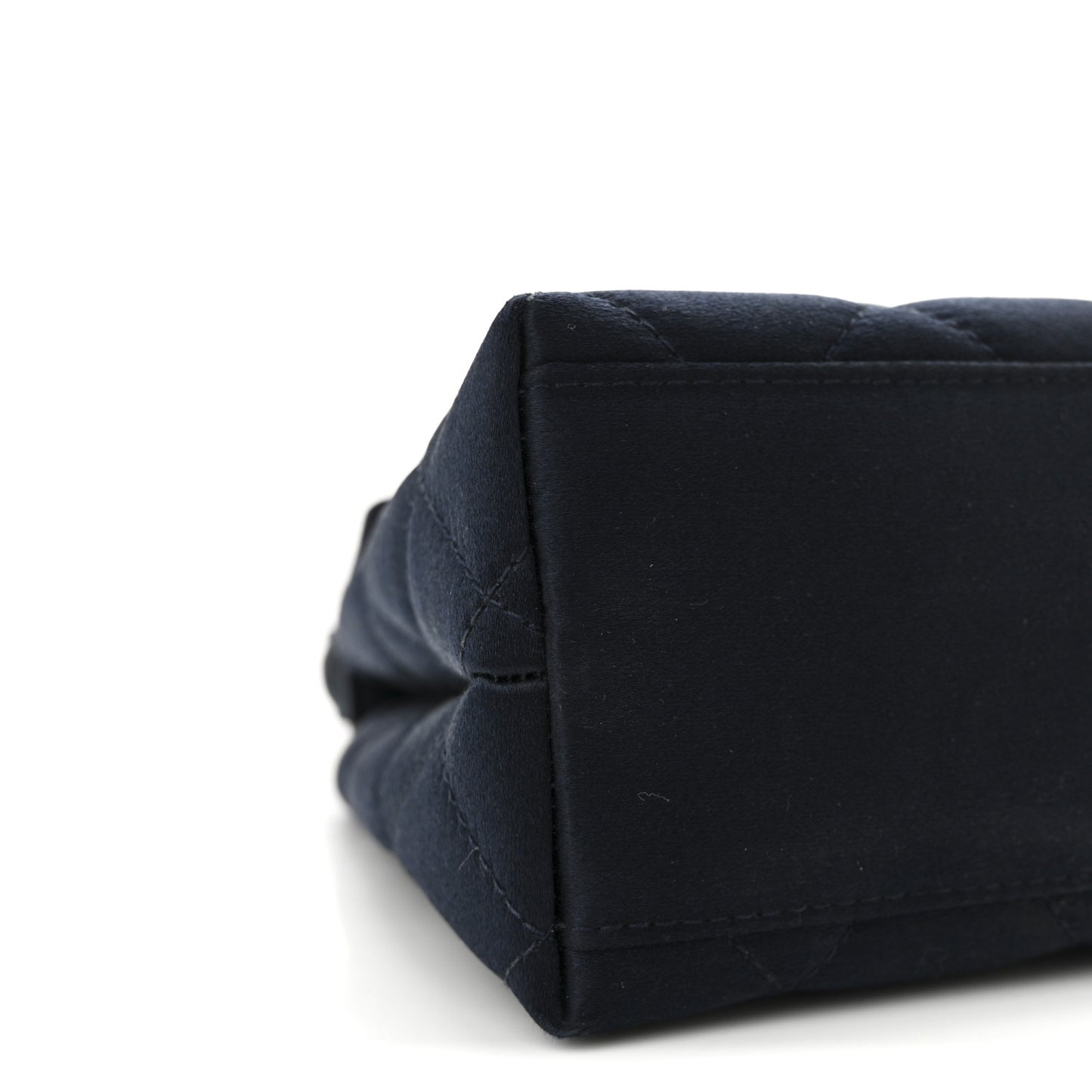 Satin Quilted Kelly Flap Bag Navy