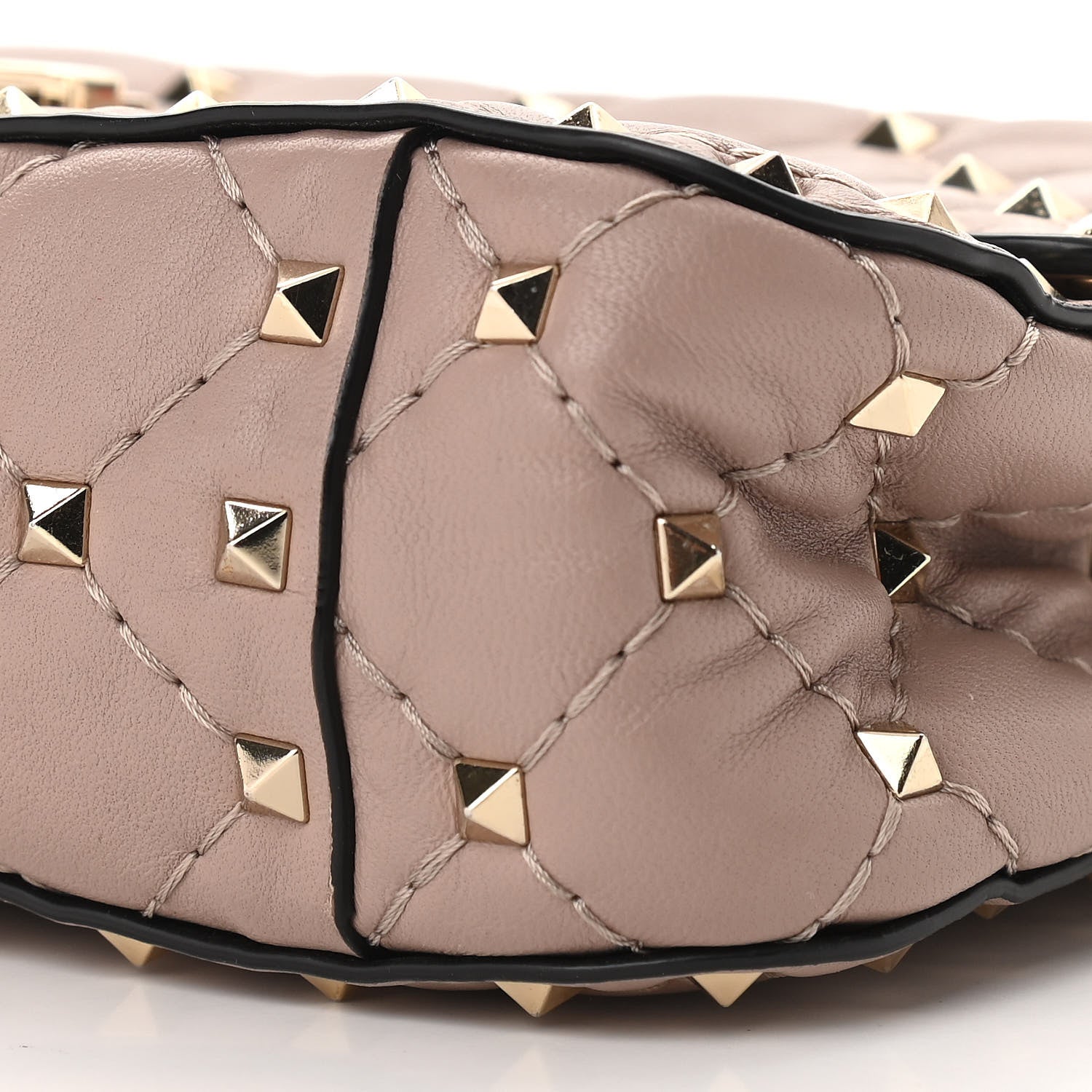 Valentino Garavani Nappa Small Rockstud Spike Shoulder Bag Poudre 6 of 10