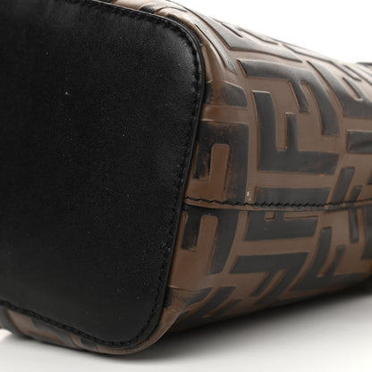 Fendi Vitello Liberty F is Fendi Bi-Color FF 1974 Embossed Mini Mon Tresor Bucket Bag Maya Black 11 of 15