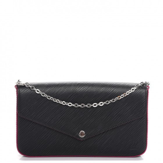 Epi Pochette Felicie Black Hot Pink