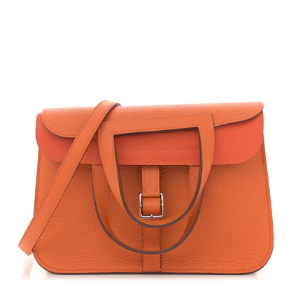 Hermes Taurillon Clemence Halzan 25 Orange 1 of 10