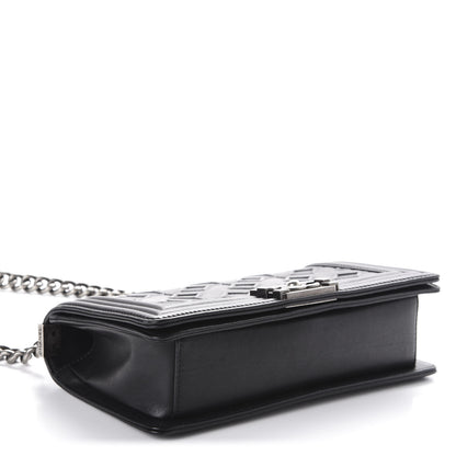Chanel Calfskin Crystal Embossed Medium Boy Flap Black 4 of 11