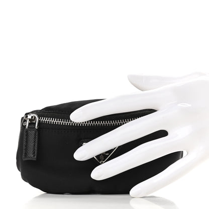 Prada Re-Nylon Travel Saffiano Metal Triangle Logo Mini Arm Pouch Black 2 of 9