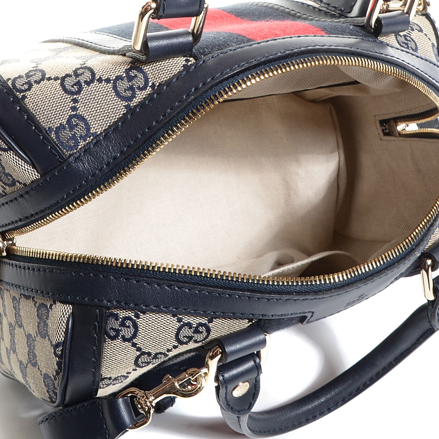 Monogram Vintage Web Small Boston Navy