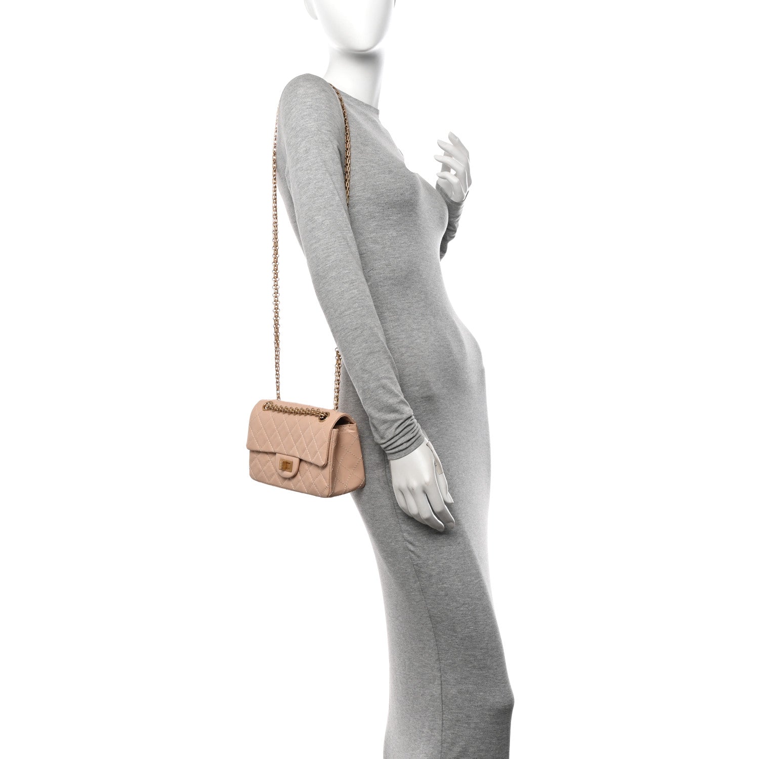 Chanel Aged Calfskin Quilted 2.55 Reissue Mini Flap Beige 2 of 11