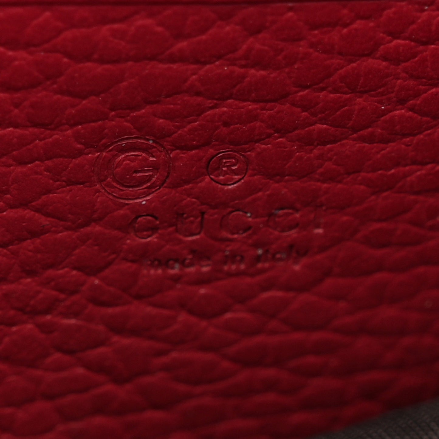 Dollar Calfskin Interlocking G Chain Wallet Red
