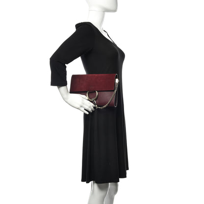 Chloe Suede Calfskin Faye Clutch Dark Purple 2 of 10