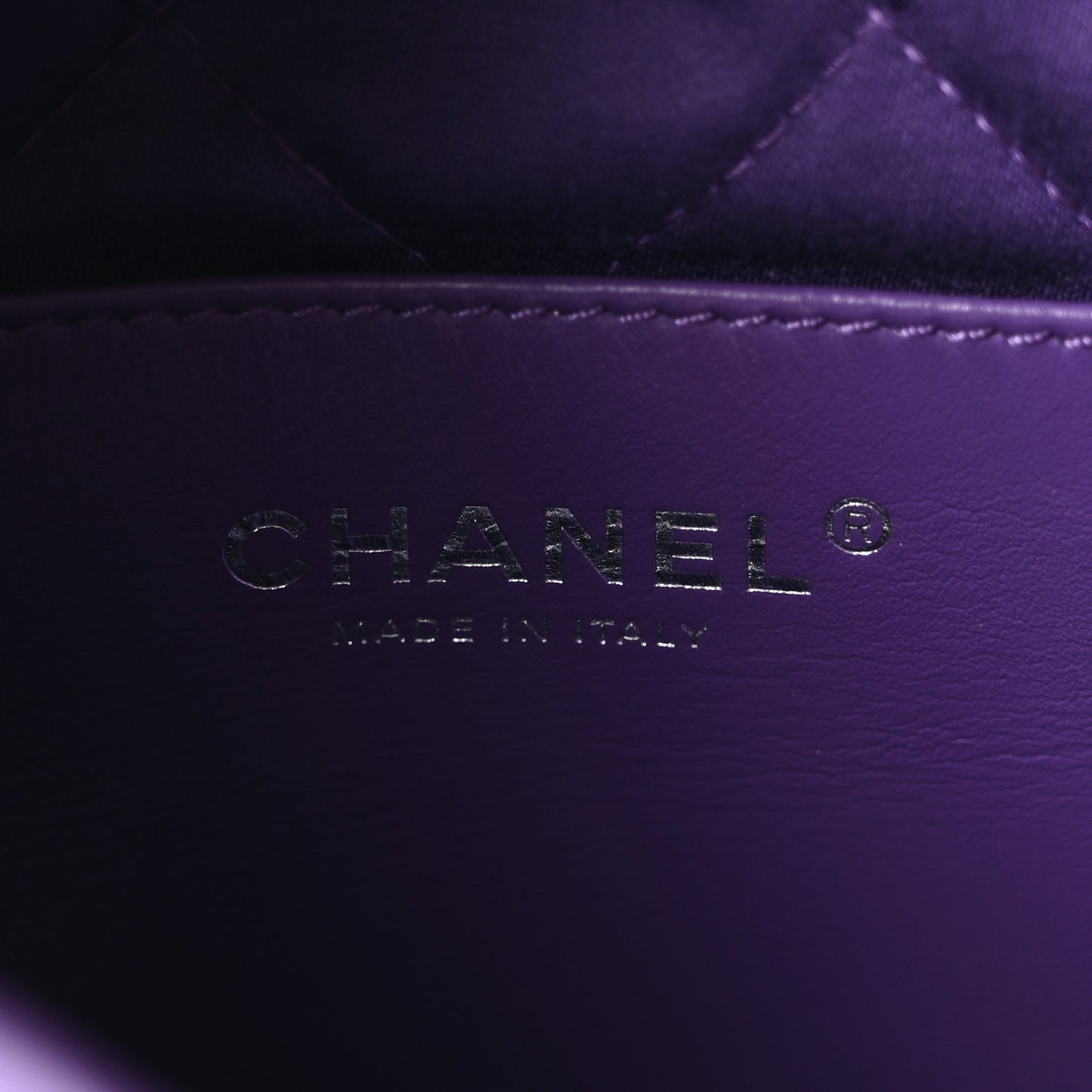 Shiny Calfskin Quilted Rainbow Mini Chanel 22 Purple