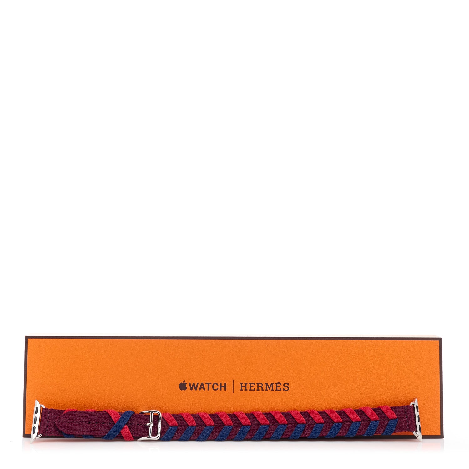 Hermes Polyamide Yarn Woven Bridon 41mm Apple Watch Double Tour Band Rouge H 5 of 5