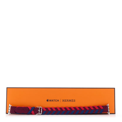 Hermes Polyamide Yarn Woven Bridon 41mm Apple Watch Double Tour Band Rouge H 5 of 5