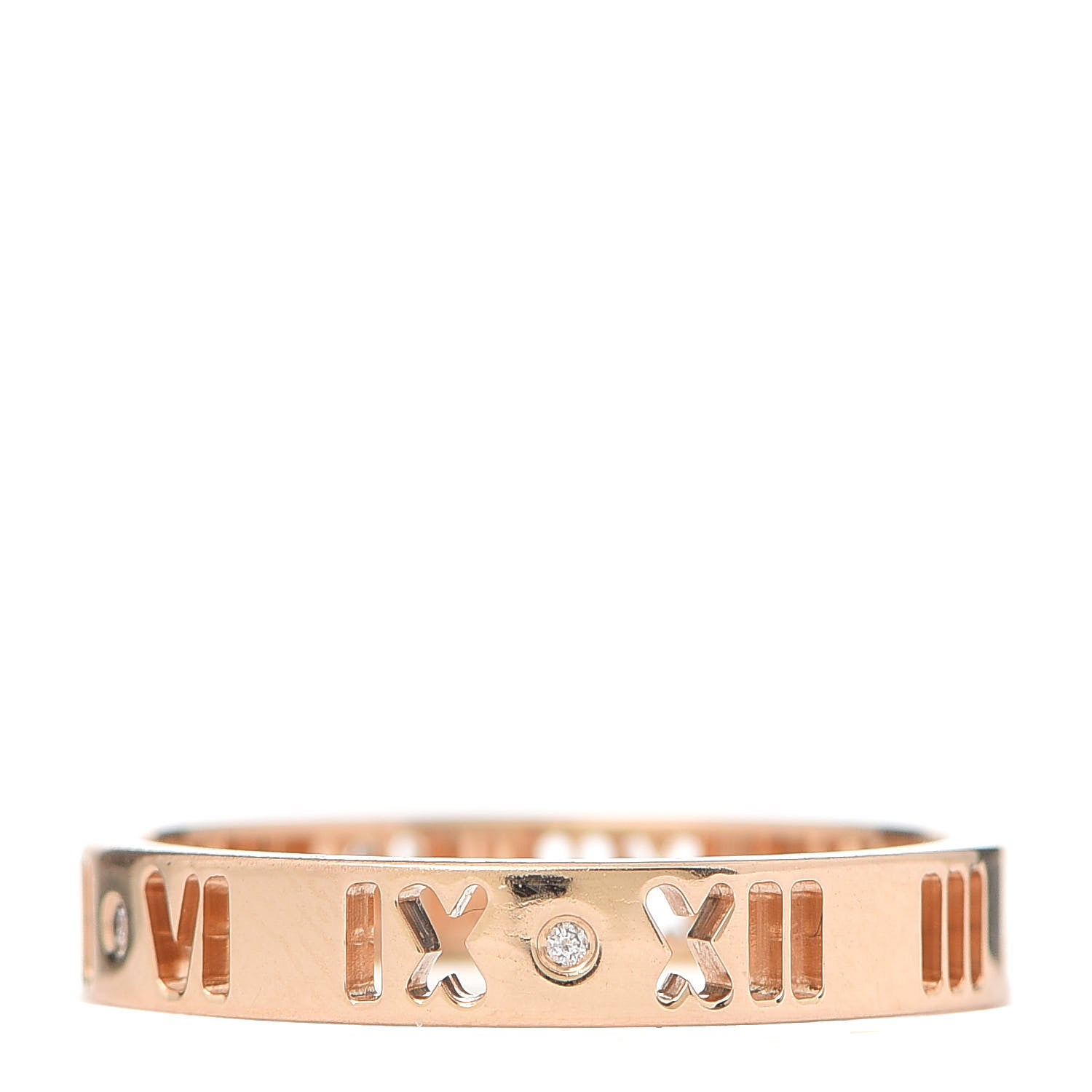Tiffany 18K Rose Gold Diamond Atlas Pierced Ring 56 7.5 1 of 5