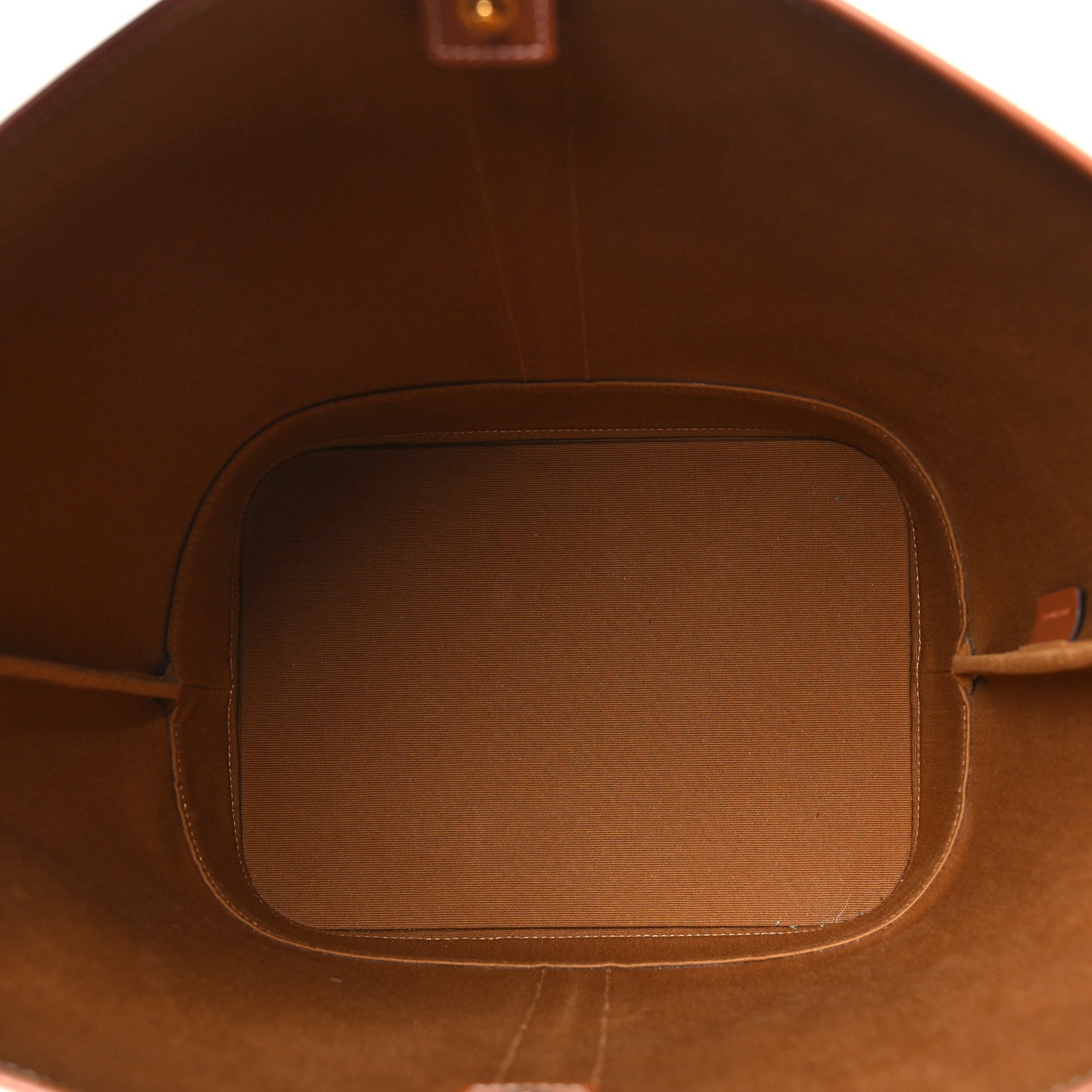Celine Triomphe Canvas Calfskin Medium Bucket Bag Tan 5 of 10
