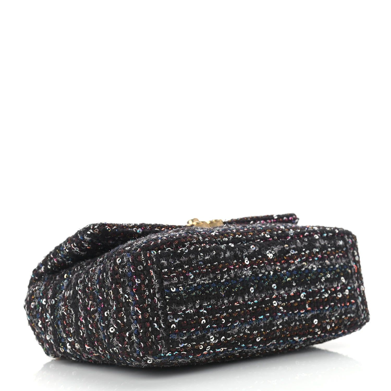 Chanel Tweed Sequin Quilted Medium Chanel 19 Flap Black Multicolor 4 of 12