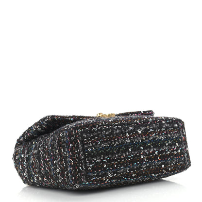 Chanel Tweed Sequin Quilted Medium Chanel 19 Flap Black Multicolor 4 of 12