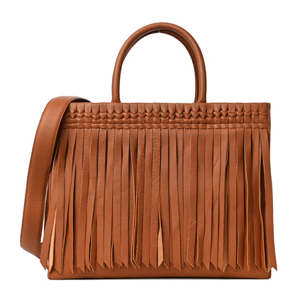 Nancy Gonzalez Calfskin Fringe Emma Tote Bag Cognac 4 of 17