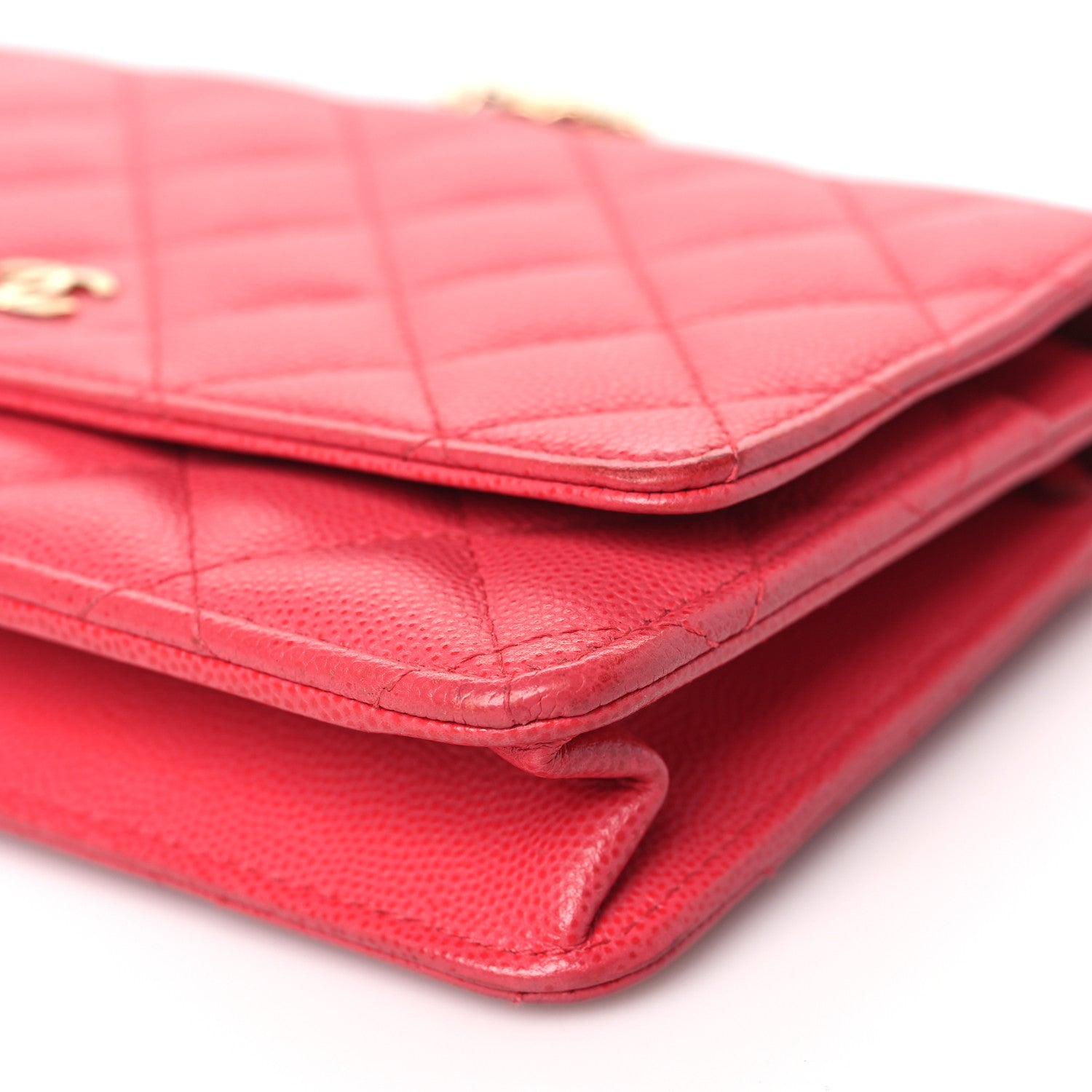 Chanel Caviar Quilted Wallet on Chain WOC Pink 11 of 14